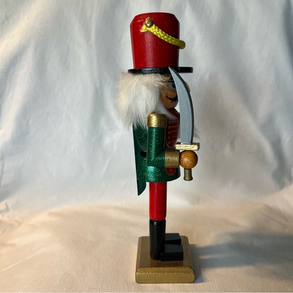 Christmas Wooden Nutcracker Red & Green Coat 10.5 in - Picture 4 of 8
